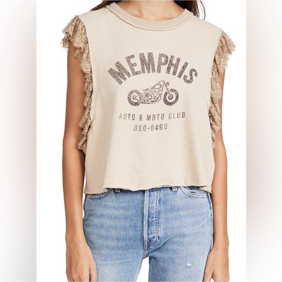 Free People Rock With You Mixed Media Top - Picture 1 of 8